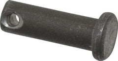 Made in USA - 1/4" Pin Diam, 3/4" OAL, Standard Clevis Pin - 3/32" Hole, 21/32" Usable Length, Uncoated Steel - Americas Tooling