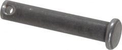 Made in USA - 1/4" Pin Diam, 1-3/8" OAL, Standard Clevis Pin - 3/32" Hole, 1-9/32" Usable Length, Uncoated Steel - Americas Tooling