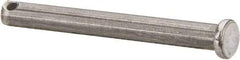 Made in USA - 1/4" Pin Diam, 2-3/8" OAL, Standard Clevis Pin - 3/32" Hole, 2-9/32" Usable Length, Uncoated Steel - Americas Tooling