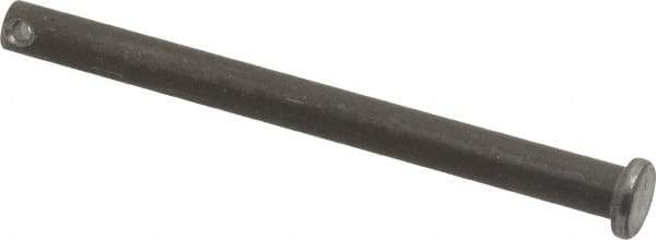 Made in USA - 1/4" Pin Diam, 3" OAL, Standard Clevis Pin - 3/32" Hole, 2-29/32" Usable Length, Uncoated Steel - Americas Tooling