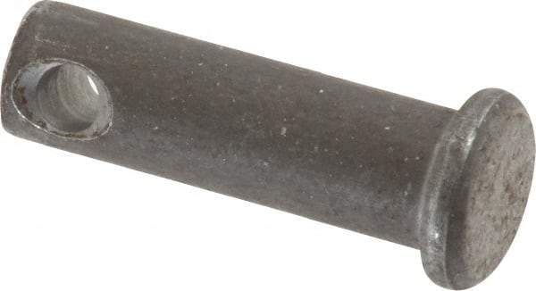 Made in USA - 5/16" Pin Diam, 1" OAL, Standard Clevis Pin - 9/64" Hole, 55/64" Usable Length, Uncoated Steel - Americas Tooling