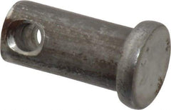 Made in USA - 3/8" Pin Diam, 3/4" OAL, Standard Clevis Pin - 5/32" Hole, 19/32" Usable Length, Uncoated Steel - Americas Tooling