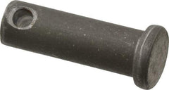 Made in USA - 3/8" Pin Diam, 1-1/8" OAL, Standard Clevis Pin - 5/32" Hole, 31/32" Usable Length, Uncoated Steel - Americas Tooling