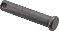 Made in USA - 3/8" Pin Diam, 1-7/8" OAL, Standard Clevis Pin - 5/32" Hole, 1-23/32" Usable Length, Uncoated Steel - Americas Tooling