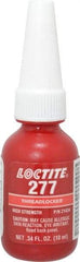 Loctite - 10 mL Bottle, Red, High Strength Liquid Threadlocker - Series 277, 24 hr Full Cure Time, Hand Tool, Heat Removal - Americas Tooling