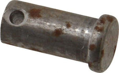 Made in USA - 1/2" Pin Diam, 1" OAL, Standard Clevis Pin - 5/32" Hole, 27/32" Usable Length, Uncoated Steel - Americas Tooling