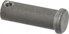 Made in USA - 1/2" Pin Diam, 1-27/64" OAL, Standard Clevis Pin - 5/32" Hole, 1-17/64" Usable Length, Uncoated Steel - Americas Tooling