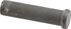 Made in USA - 1/2" Pin Diam, 2" OAL, Standard Clevis Pin - 5/32" Hole, 1-27/32" Usable Length, Uncoated Steel - Americas Tooling