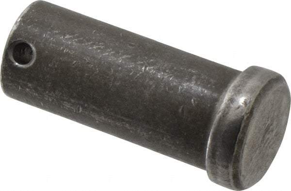 Made in USA - 1" Pin Diam, 2-1/4" OAL, Standard Clevis Pin - 13/64" Hole, 2-3/64" Usable Length, Uncoated Steel - Americas Tooling