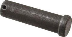 Made in USA - 1" Pin Diam, 3-1/2" OAL, Standard Clevis Pin - 13/64" Hole, 3-19/64" Usable Length, Uncoated Steel - Americas Tooling