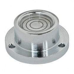 Geier & Bluhm, Inc. - 1 Inch Base Diameter x 0.44 Inch Overall Height, 3 Circles, Brass Bull's Eye Circular Level - 0.218 Inch Vial Diameter, 1/2 Inch Inner Diameter, 0.093 Inch Mounting Hole Diameter, 30 min Sensitivity, -40 to 160°F - Americas Tooling