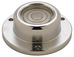 Geier & Bluhm, Inc. - 1-3/4 Inch Base Diameter x 0.63 Inch Overall Height, 3 Circles, Brass Bull's Eye Circular Level - 0.3 Inch Vial Diameter, 13/16 Inch Inner Diameter, 0.12 Inch Mounting Hole Diameter, 30 min Sensitivity, -40 to 150°F - Americas Tooling