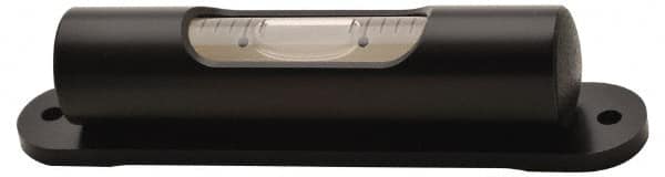 Geier & Bluhm, Inc. - 3-3/8 Inch Long, Horizontal, Brass, Plate Mounting Tubular and Pocket Level - 2 mm Sensitivity, 3/4 Inch High/Diameter, Black Lacquer, 1 Vial - Americas Tooling