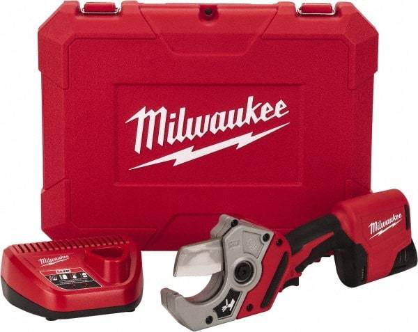 Milwaukee Tool - 2" Pipe Capacity, M12 PVC Shear - Cuts Flexible Rubber, PVC, Plastic - Americas Tooling