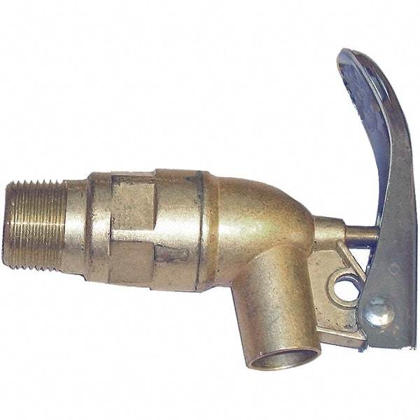 Wesco Industrial Products - 3/4" NPT Brass Rigid Drum Faucet - FM Approved, No Arrester, Self Closing, 5" Long Extension - Americas Tooling