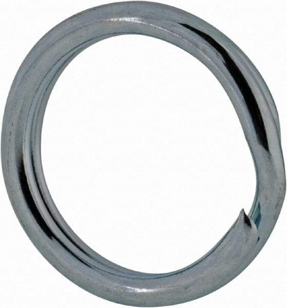 Made in USA - 0.382" ID, 0.484" OD, 0.074" Thick, Split Ring - Grade 2 Spring Steel, Zinc-Plated Finish - Americas Tooling