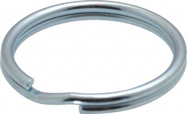 Made in USA - 1.159" ID, 1-3/8" OD, 0.142" Thick, Split Ring - Grade 2 Spring Steel, Zinc-Plated Finish - Americas Tooling