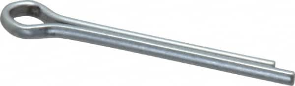 Made in USA - 1/8" Diam x 1-1/4" Long Extended Prong Cotter Pin - Grade 2, Zinc-Plated, Steel - Americas Tooling