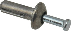 Powers Fasteners - 1/4" Diam, 1/4" Drill, 3/4" OAL, 1-1/8" Min Embedment Hammer Drive Concrete Anchor - Steel (Drive Pin)/Zamac Alloy (Body), Zinc-Plated Finish, Mushroom Head - Americas Tooling