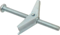 Powers Fasteners - 1/4" Screw, 1/4" Diam, 3" Long, Toggle Bolt Drywall & Hollow Wall Anchor - 5/8" Drill, Zinc Plated, Steel, Grade Zamac 7, Use in Drywall & Wallboard - Americas Tooling