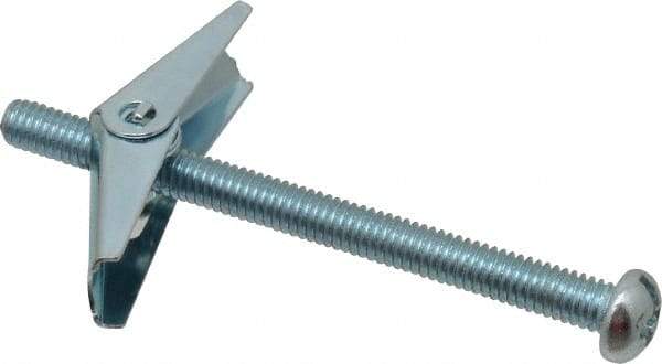 Powers Fasteners - 5/16" Screw, 5/16" Diam, 4" Long, Toggle Bolt Drywall & Hollow Wall Anchor - 7/8" Drill, Zinc Plated, Steel, Grade Zamac 7, Use in Drywall & Wallboard - Americas Tooling