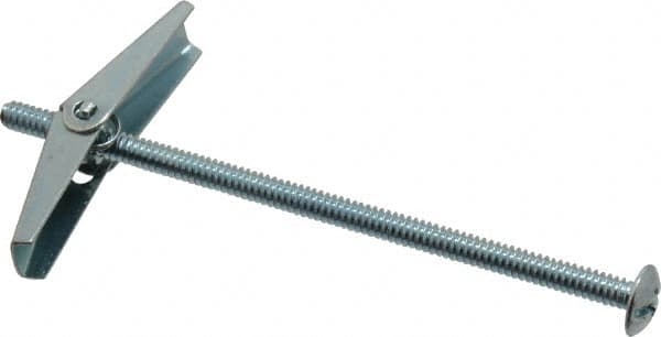 Powers Fasteners - 1/8" Screw, 1/8" Diam, 3" Long, Toggle Bolt Drywall & Hollow Wall Anchor - 3/8" Drill, Zinc Plated, Steel, Grade Zamac 7, Use in Drywall & Wallboard - Americas Tooling