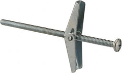 Powers Fasteners - 3/16" Screw, 3/16" Diam, 4" Long, Toggle Bolt Drywall & Hollow Wall Anchor - 1/2" Drill, Zinc Plated, Steel, Grade Zamac 7, Use in Drywall & Wallboard - Americas Tooling