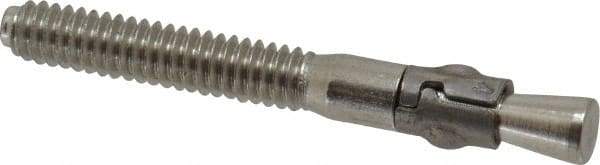 Powers Fasteners - 1/4" Diam, 1/4" Drill, 2-1/4" OAL, 7/8" Min Embedment Wedge Expansion Concrete Anchor - 304 Stainless Steel, Hex Nut Head, Hex Drive, 1-1/4" Thread Length - Americas Tooling