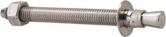 Powers Fasteners - 1/2" Diam, 1/2" Drill, 5-1/2" OAL, Wedge Expansion Concrete Anchor - 304 Stainless Steel, Hex Nut Head, Hex Drive, 4-1/8" Thread Length - Americas Tooling