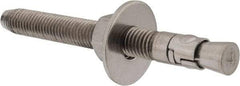 Powers Fasteners - 5/8" Diam, 5/8" Drill, 6" OAL, Wedge Expansion Concrete Anchor - 304 Stainless Steel, Hex Nut Head, Hex Drive, 4-1/2" Thread Length - Americas Tooling