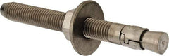 Powers Fasteners - 3/4" Diam, 3/4" Drill, 7" OAL, Wedge Expansion Concrete Anchor - 304 Stainless Steel, Hex Nut Head, Hex Drive, 5-1/8" Thread Length - Americas Tooling