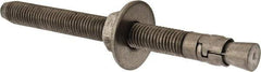 Powers Fasteners - 3/4" Diam, 3/4" Drill, 8-1/2" OAL, 1-1/8" Min Embedment Wedge Expansion Concrete Anchor - 304 Stainless Steel, Hex Nut Head, Hex Drive, 6-5/8" Thread Length - Americas Tooling