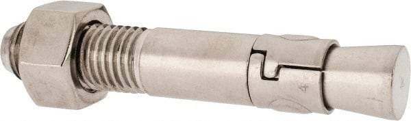 Powers Fasteners - 1" Diam, 1" Drill, 6" OAL, 1-5/8" Min Embedment Wedge Expansion Concrete Anchor - 304 Stainless Steel, Hex Nut Head, Hex Drive, 2-3/8" Thread Length - Americas Tooling