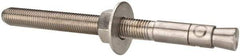 Powers Fasteners - 1" Diam, 1" Drill, 12" OAL, 2-3/4" Min Embedment Wedge Expansion Concrete Anchor - 304 Stainless Steel, Hex Nut Head, Hex Drive, 8-3/8" Thread Length - Americas Tooling