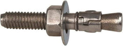 Powers Fasteners - 3/8" Diam, 3/8" Drill, 2-1/4" OAL, 3-3/8" Min Embedment Wedge Expansion Concrete Anchor - 316 Stainless Steel, Hex Nut Head, Hex Drive, 1-1/4" Thread Length - Americas Tooling