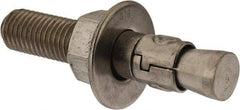 Powers Fasteners - 3/4" Diam, 3/4" Drill, 4-1/4" OAL, 1-1/4" Min Embedment Wedge Expansion Concrete Anchor - 316 Stainless Steel, Hex Nut Head, Hex Drive, 2-3/8" Thread Length - Americas Tooling