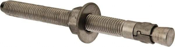 Powers Fasteners - 3/4" Diam, 3/4" Drill, 8-1/2" OAL, 1-3/4" Min Embedment Wedge Expansion Concrete Anchor - 316 Stainless Steel, Hex Nut Head, Hex Drive, 6-5/8" Thread Length - Americas Tooling