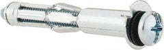 Powers Fasteners - 1/4" Screw, 7/16" Diam, 2-3/4" Long, 5/8 to 1-1/8" Thick, Sleeve Drywall & Hollow Wall Anchor - 7/16" Drill, Zinc Plated, Steel, Grade 5, Use in Concrete, & Masonry, Drywall, Plywood & Wallboard - Americas Tooling