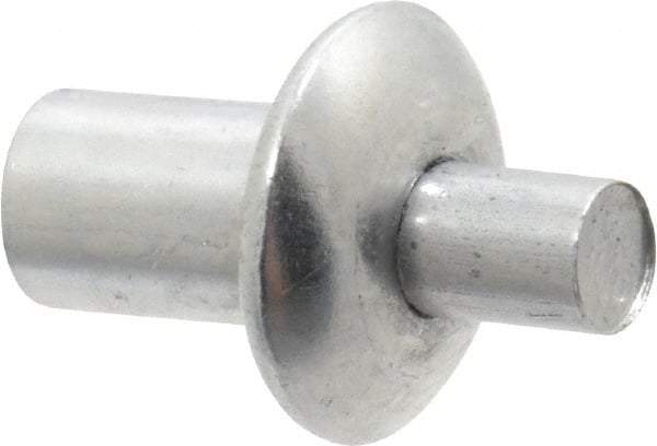 Made in USA - Universal Head Aluminum Alloy Drive Blind Rivet - Aluminum Alloy Mandrel, 0.078" to 1/8" Grip, 3/8" Head Diam, 0.191" to 0.219" Hole Diam, 0.281" Length Under Head, 3/16" Body Diam - Americas Tooling