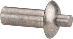 Made in USA - Universal Head Aluminum Alloy Drive Blind Rivet - Aluminum Alloy Mandrel, 0.453" to 1/2" Grip, 1/2" Head Diam, 0.266" to 0.281" Hole Diam, 0.656" Length Under Head, 1/4" Body Diam - Americas Tooling