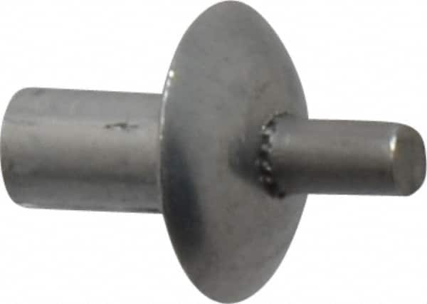 Made in USA - Brazier Head Aluminum Alloy Drive Blind Rivet - Stainless Steel Mandrel, 0.109" to 1/8" Grip, 0.312" Head Diam, 0.128" to 0.14" Hole Diam, 0.219" Length Under Head, 1/8" Body Diam - Americas Tooling