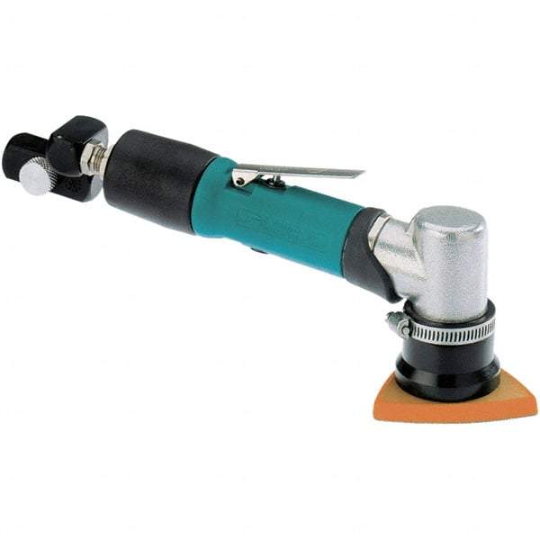 Dynabrade - 15,000 OPM, 20 CFM Air Consumption, Right Angle Air Orbital Sander - Triangular & Tear Drop Pad, 1/4 NPT Inlet - Americas Tooling