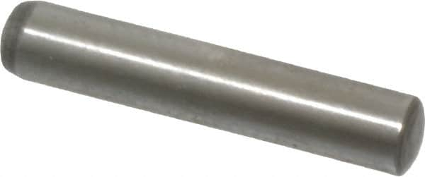 Value Collection - 3mm Diam x 16mm Pin Length Grade 8 Alloy Steel Precision Dowel Pin - Bright Finish, 1 Rounded End - Americas Tooling