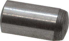 Value Collection - 6mm Diam x 12mm Pin Length Grade 8 Alloy Steel Precision Dowel Pin - Bright Finish, 1 Rounded End - Americas Tooling