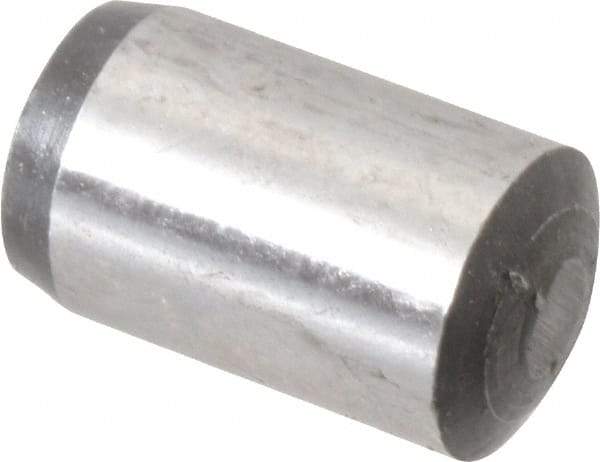 Value Collection - 8mm Diam x 14mm Pin Length Grade 8 Alloy Steel Precision Dowel Pin - Bright Finish, 1 Rounded End - Americas Tooling