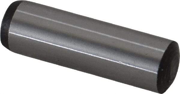 Value Collection - 10mm Diam x 34mm Pin Length Grade 8 Alloy Steel Precision Dowel Pin - Bright Finish, 1 Rounded End - Americas Tooling