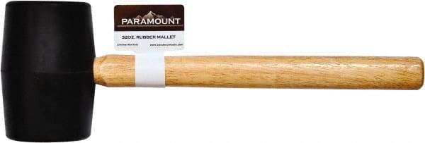 Paramount - 2 Lb Head Rubber Mallet - 15-13/32" OAL, Wood Handle - Americas Tooling