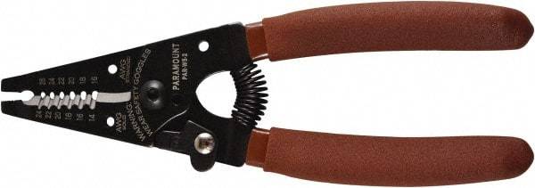 Paramount - 26 to 16 AWG Capacity Wire Stripper - 6" OAL, Plastic Dipped Handle - Americas Tooling