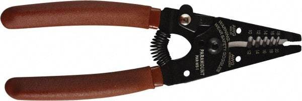 Paramount - 18 to 10 AWG Capacity Wire Stripper - 6" OAL, Plastic Dipped Handle - Americas Tooling