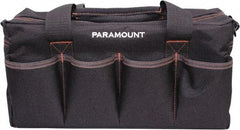 Paramount - 16 Pocket Black & Brown Polyester Tool Bag - 14" Wide x 5-1/2" Deep x 6" High - Americas Tooling